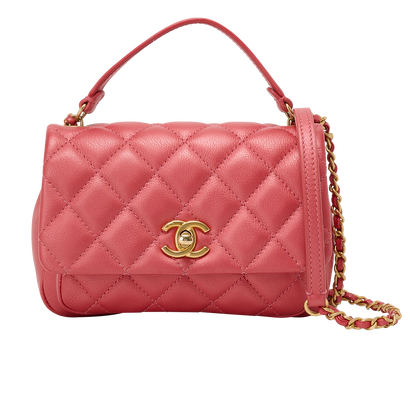 Mini Business Affinity Top Handle, &pound;3,100, Handbags, Red, Lambskin Leather, Front view